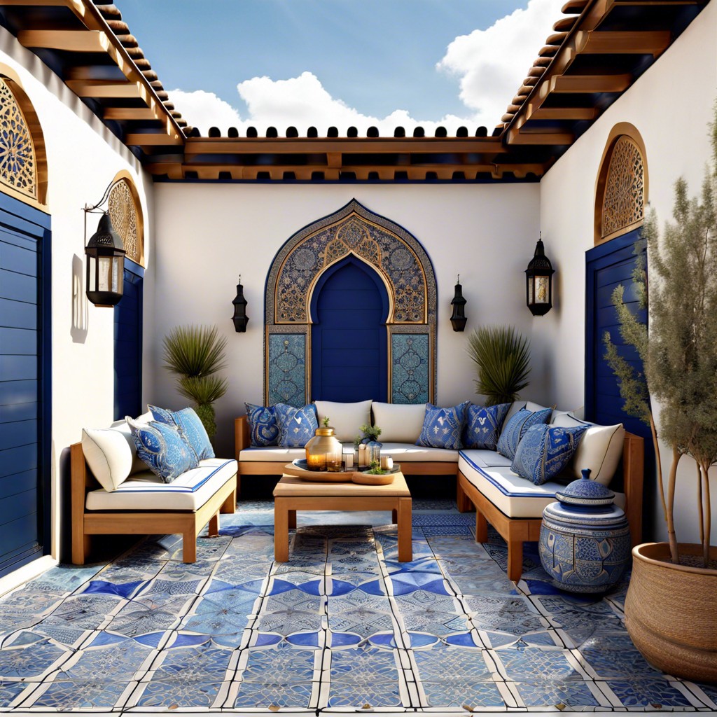 moroccan blue patterned tiles