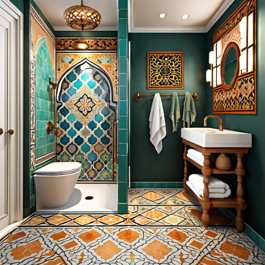 moroccan influence colorful tiles with intricate moroccan patterns