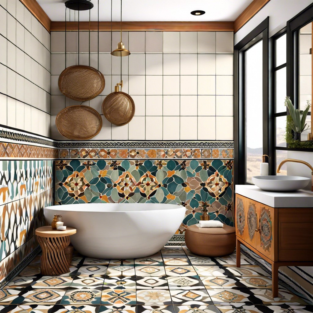 moroccan inspired patterned tiles