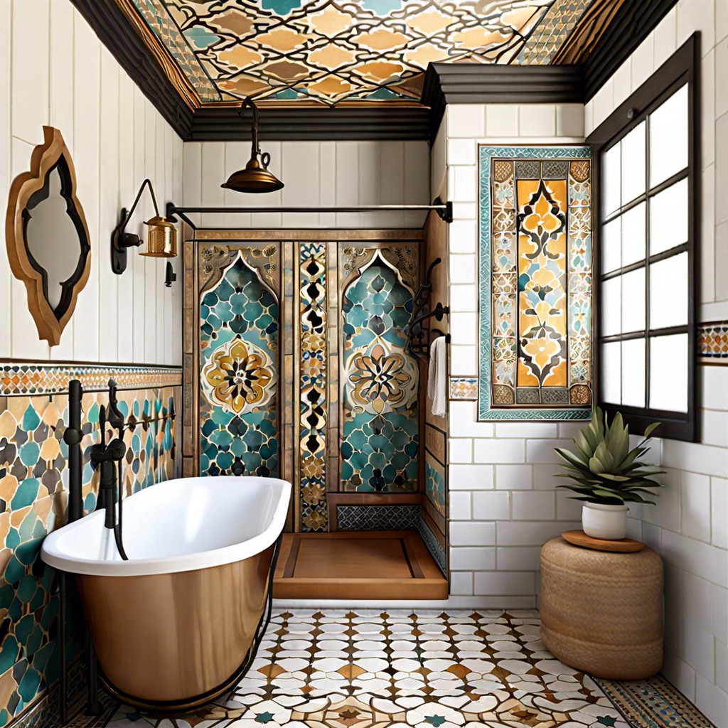 moroccan inspired patterned tiles