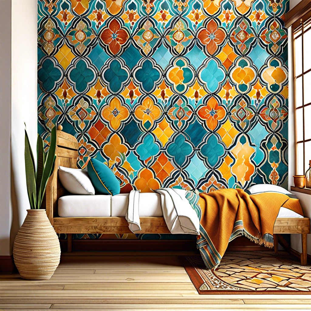 moroccan inspired patterns for a vibrant accent wall