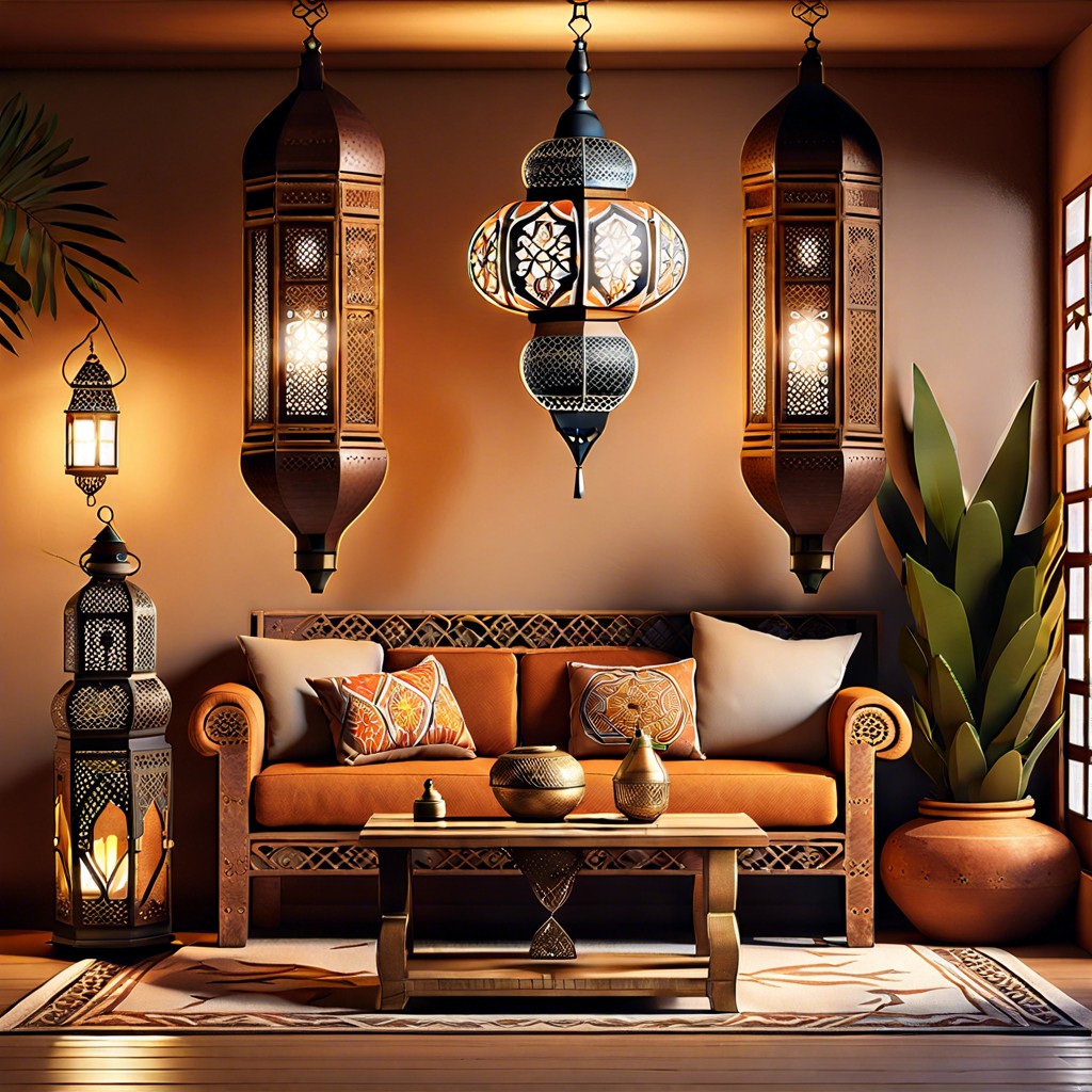moroccan style with lantern lighting