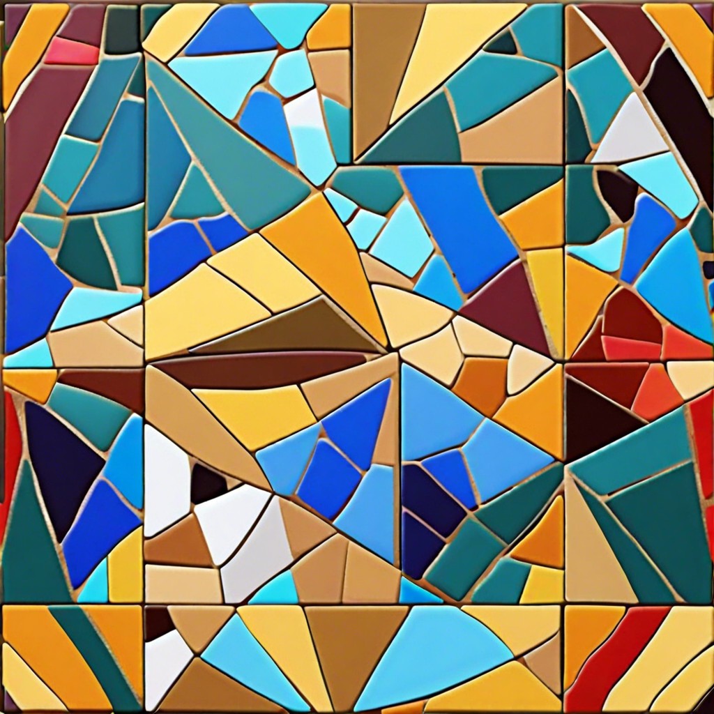 mosaic art create unique scenes or abstract patterns using mosaic tiles