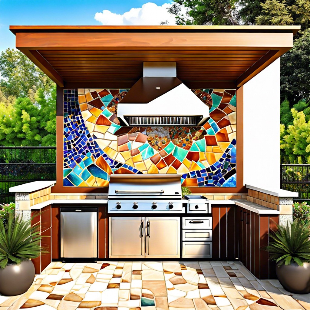 mosaic backsplash artwork