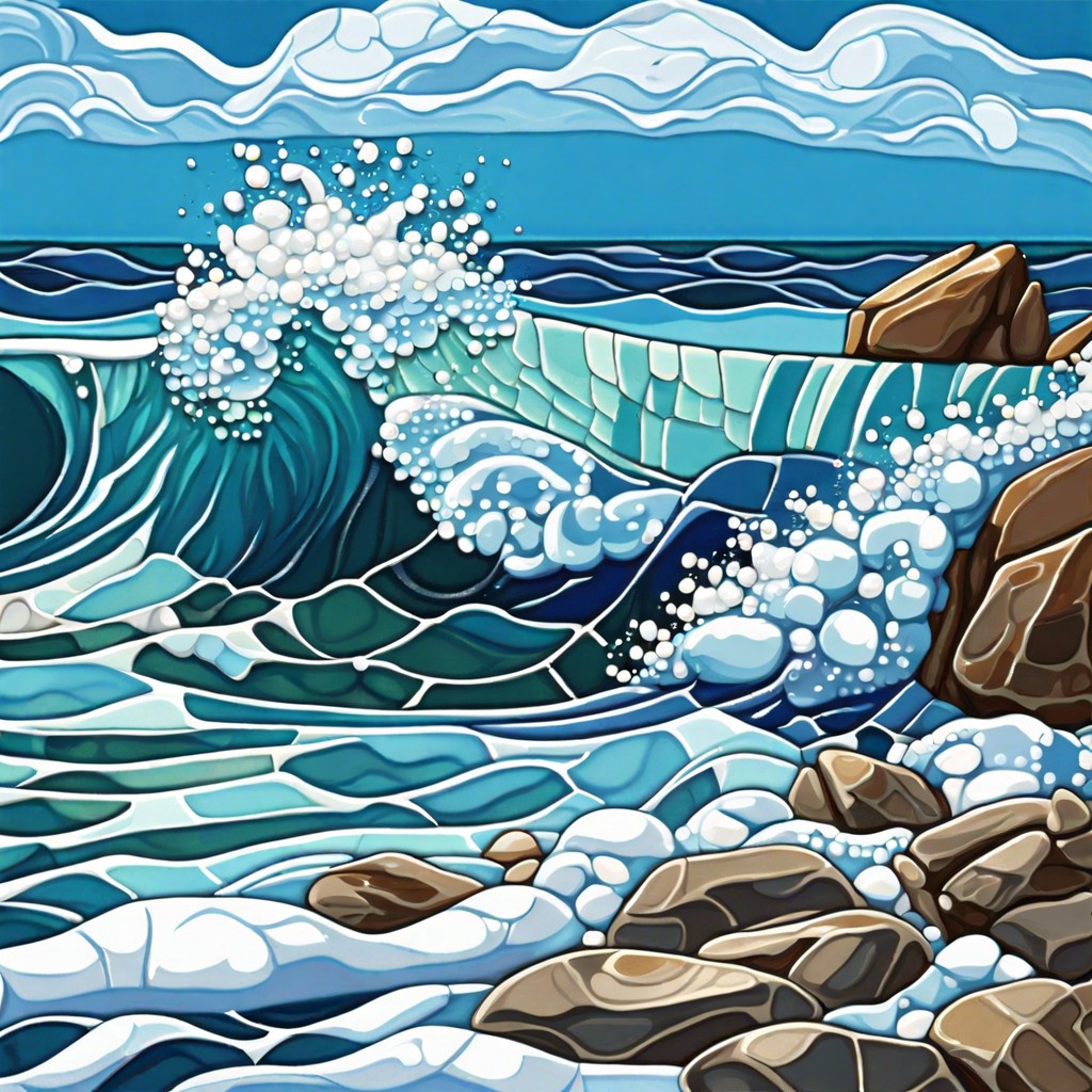 mosaic ocean waves