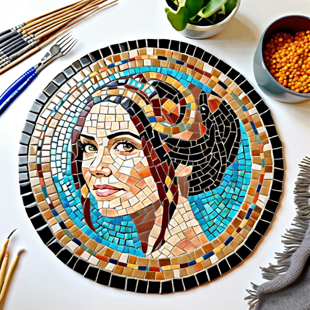 mosaic portrait centerpiece