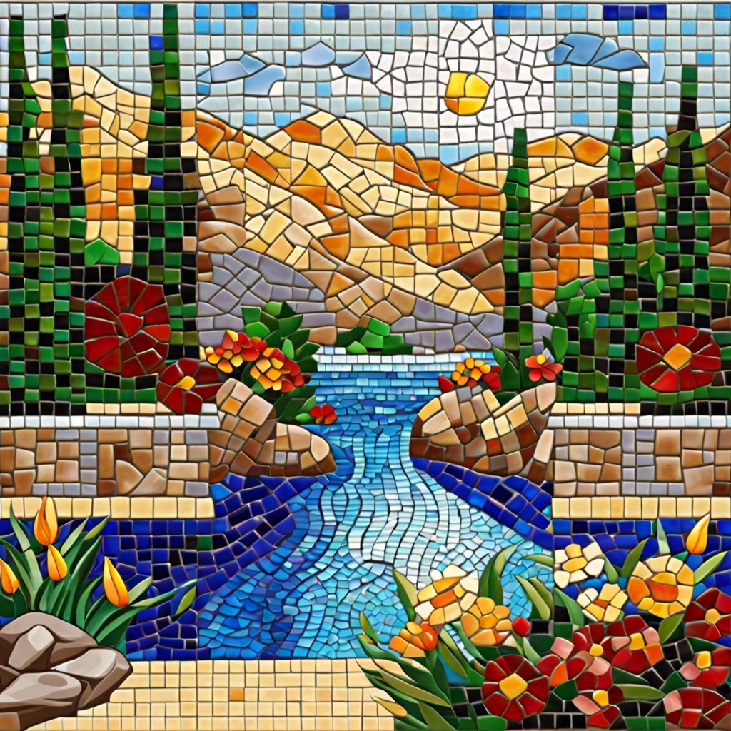 mosaic tile art featuring a custom picturesque design