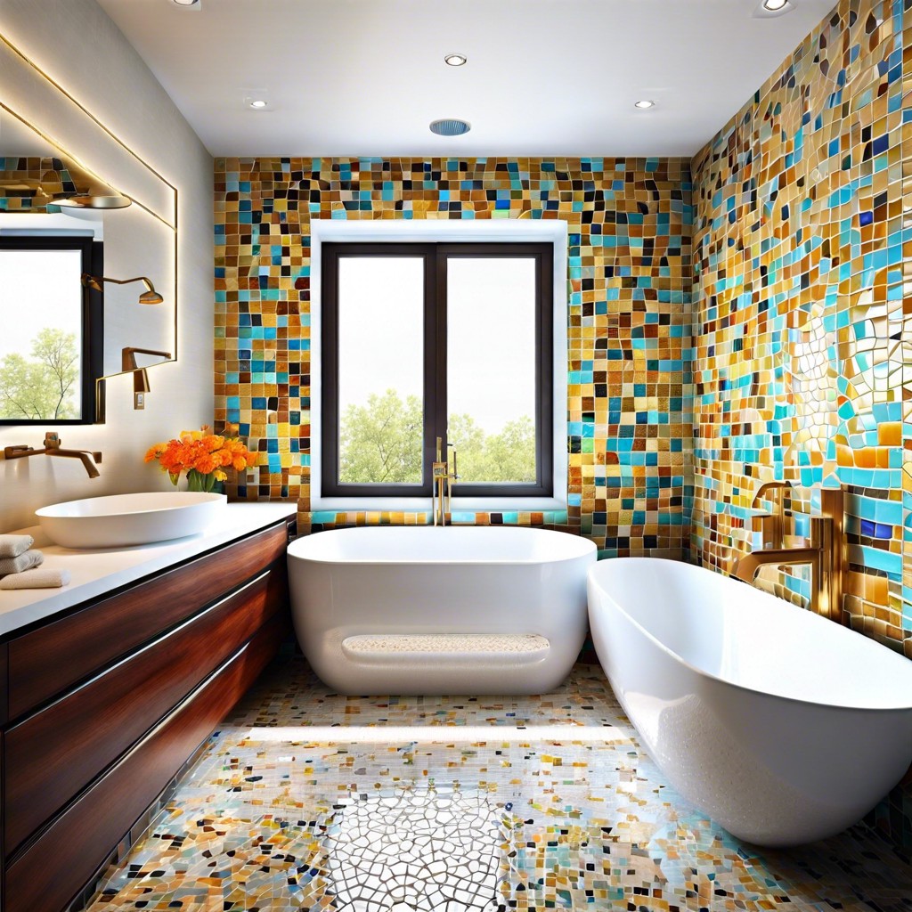 mosaic tile back wall