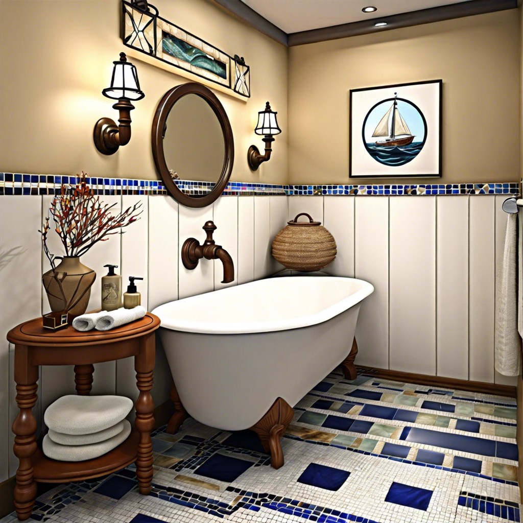 mosaic tiles featuring nautical themes