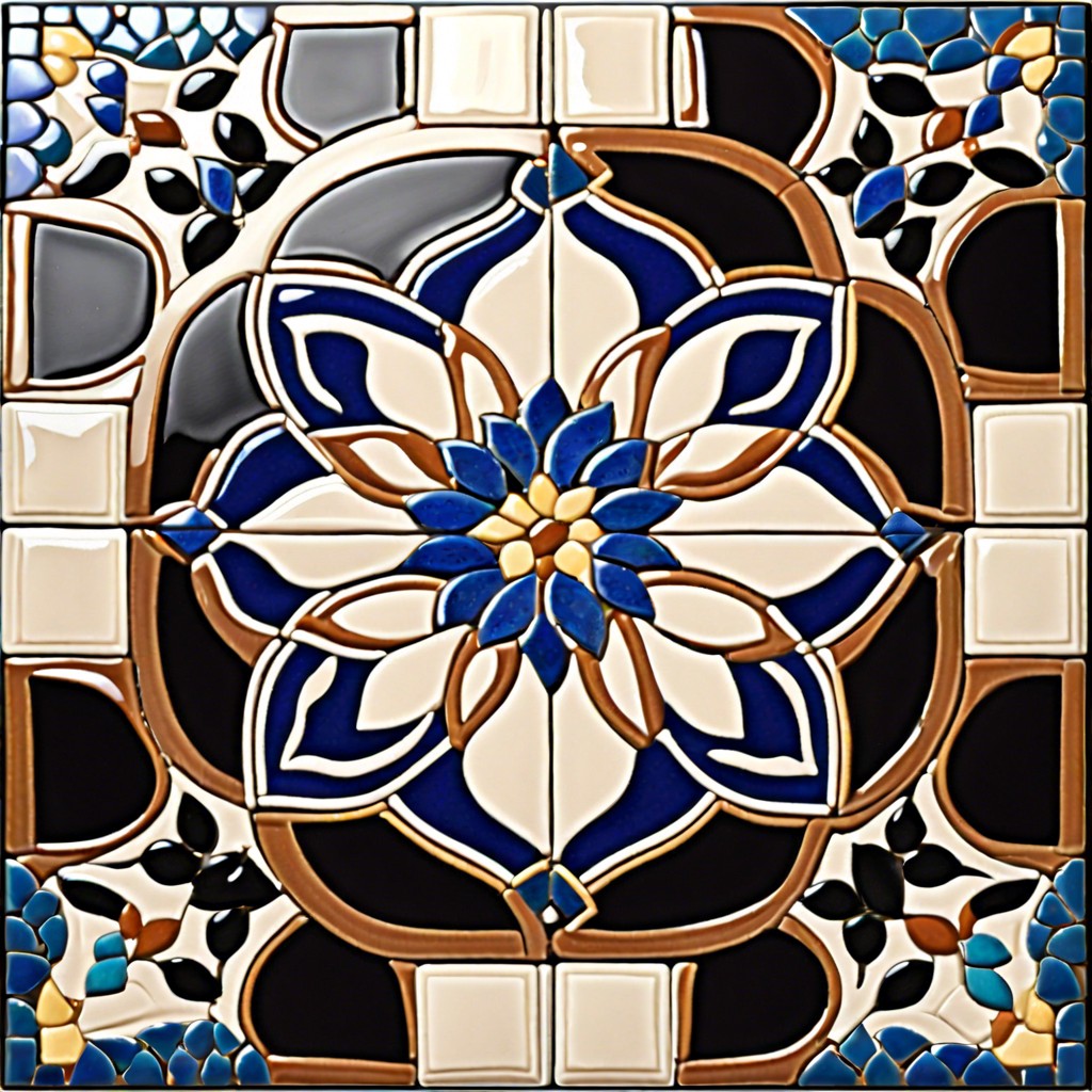 mosaic wonder use small porcelain tiles to create intricate mosaic patterns on the walls