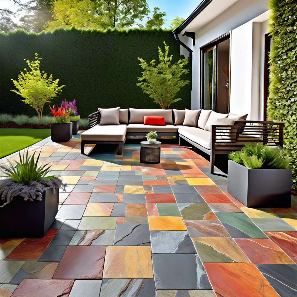 multicolored slate tiles