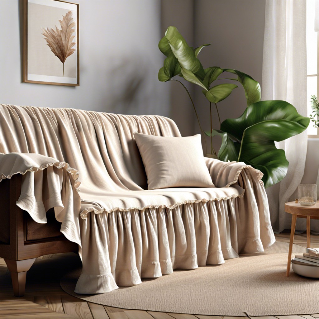 natural linen with frills use light linen fabric and add frills for softness