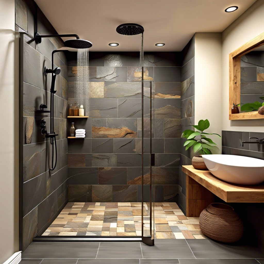 natural slate tile in earthy tones