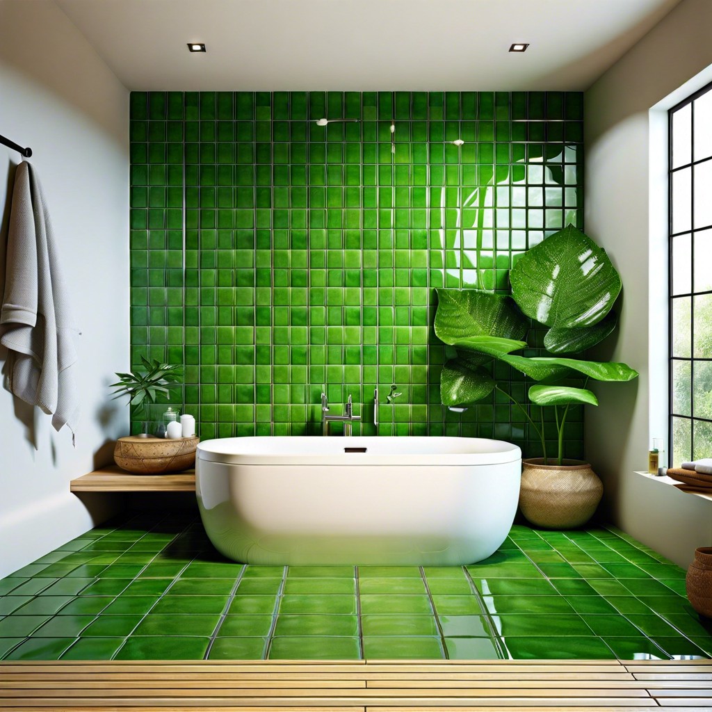 nature inspired green tiles