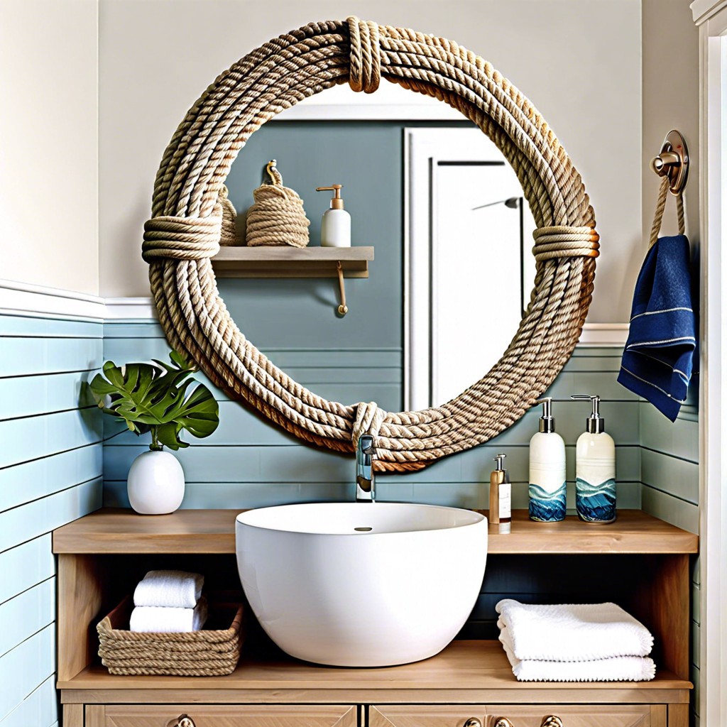 nautical rope mirror frame