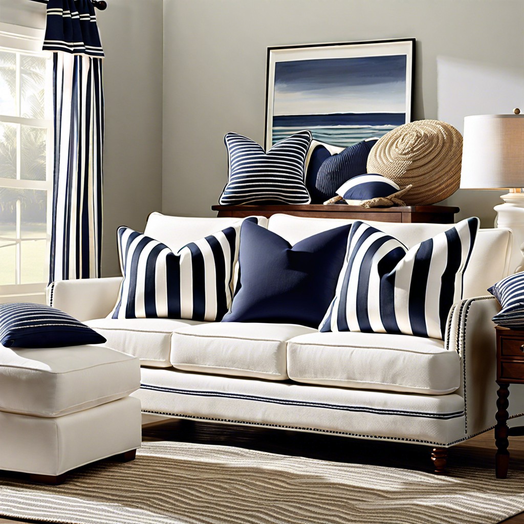 nautical stripes in navy and white