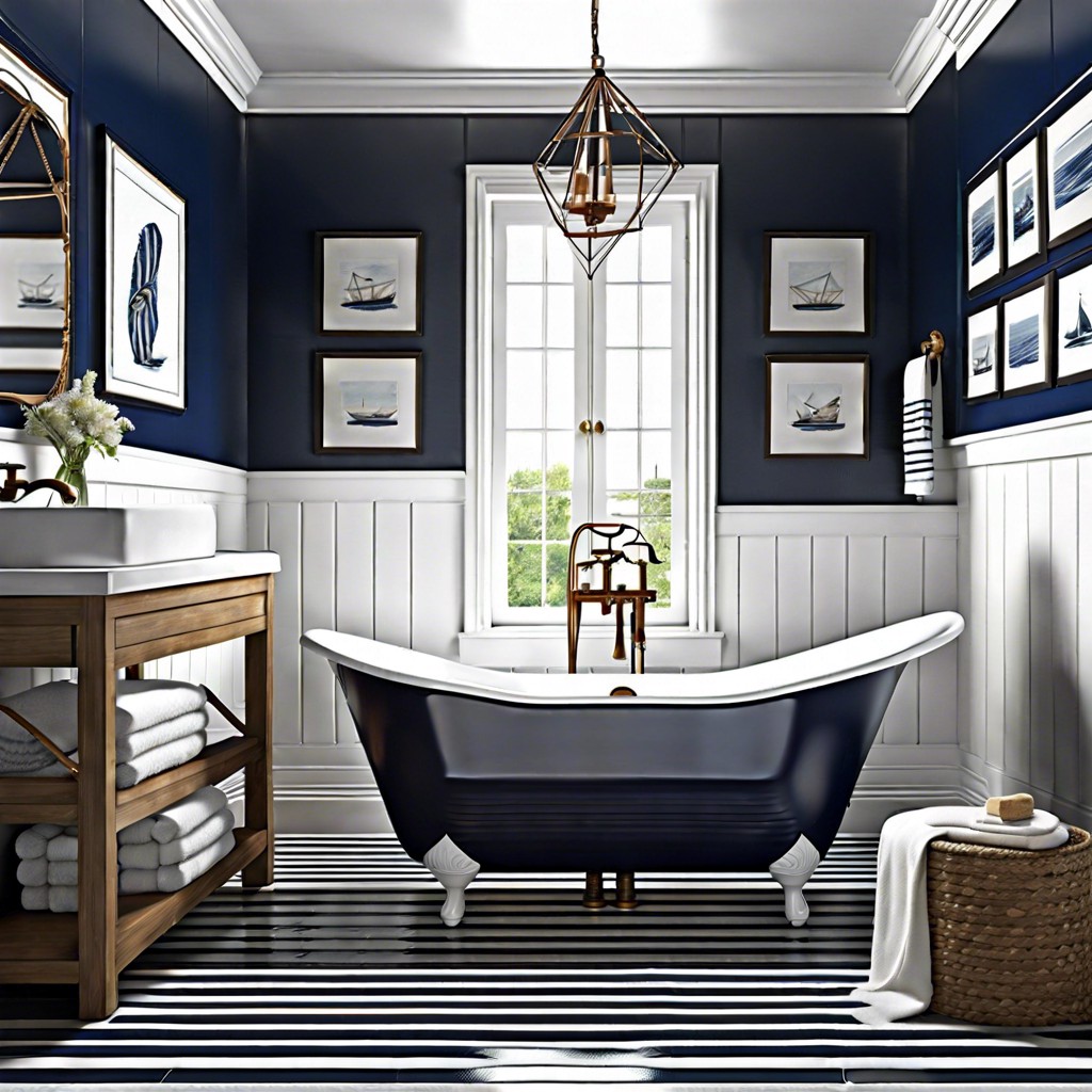 nautical stripes with navy and white