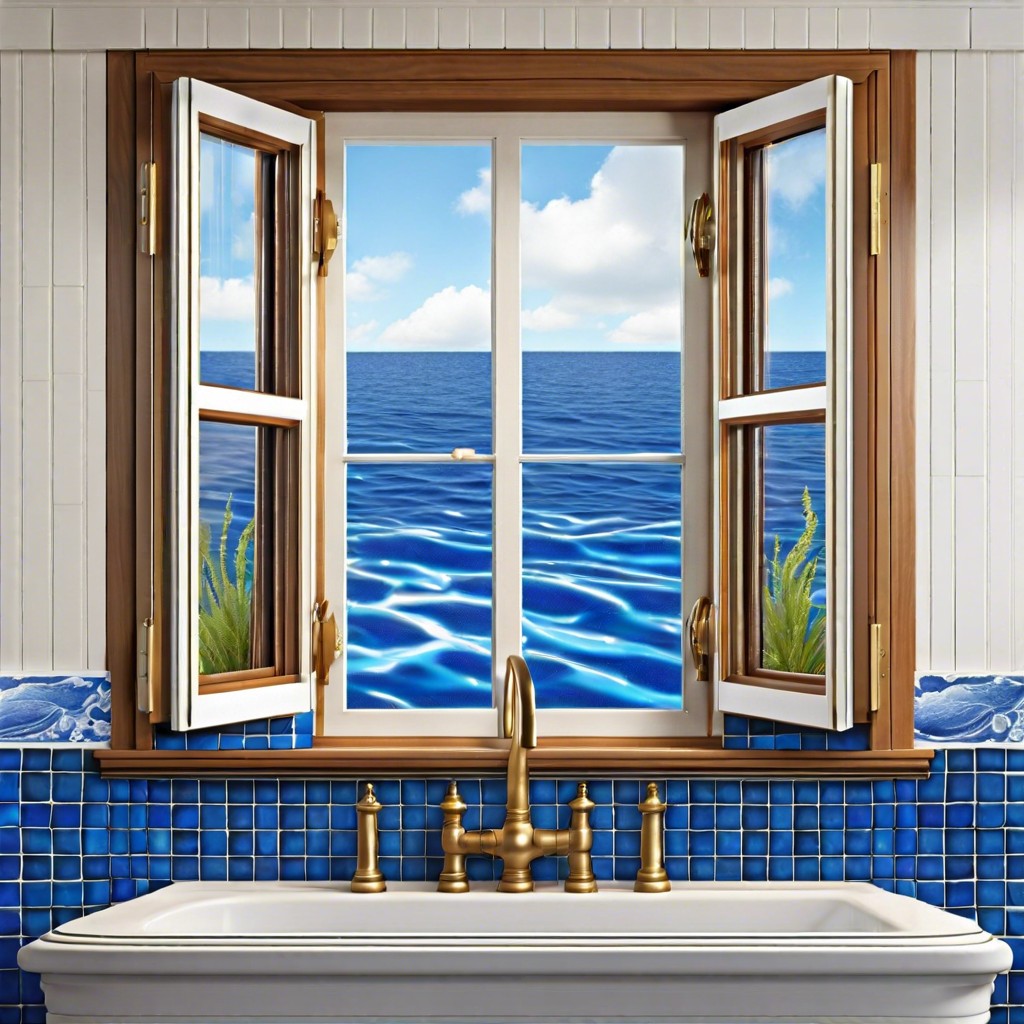 nautical theme with blue tiles