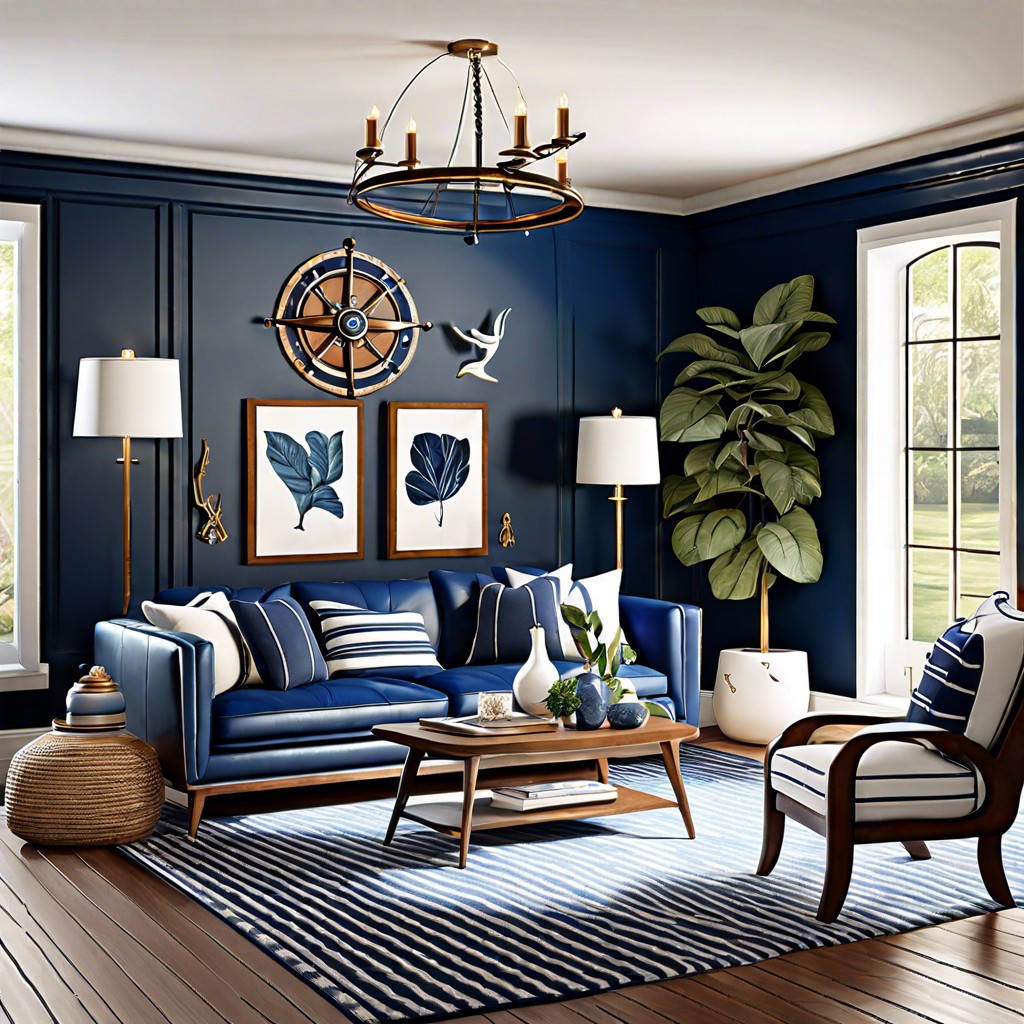 nautical theme with white and navy accents