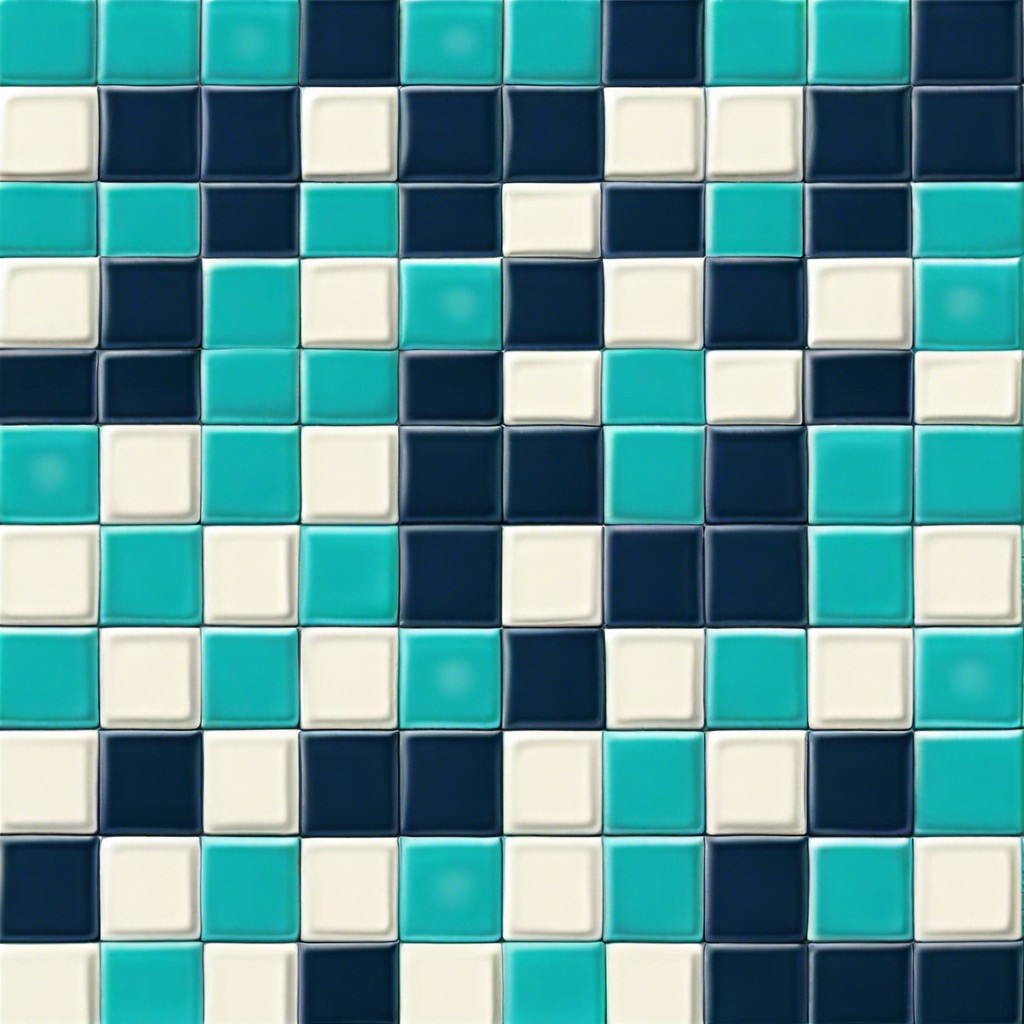 navy and turquoise checkers alternating navy blue and turquoise squares