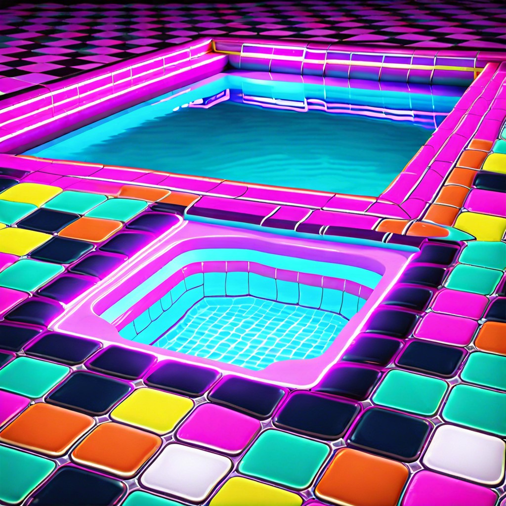 neon bright tiles for a retro feel