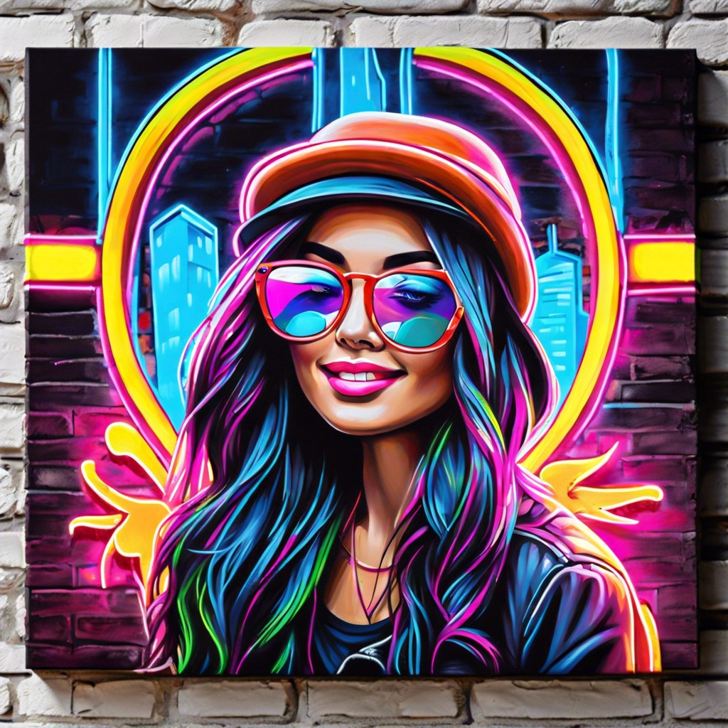 neon graffiti canvas