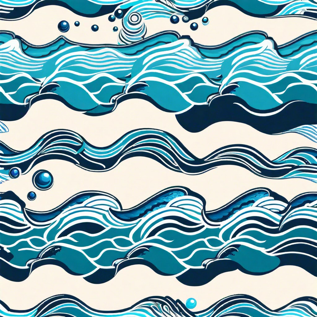 ocean inspired tiles with wave patterns