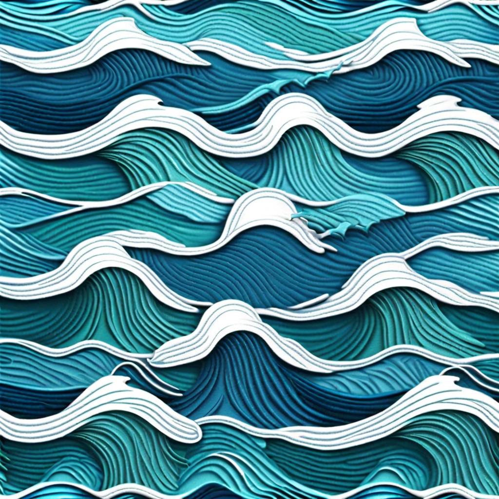 ocean waves craft tiles with a rolling wave texture