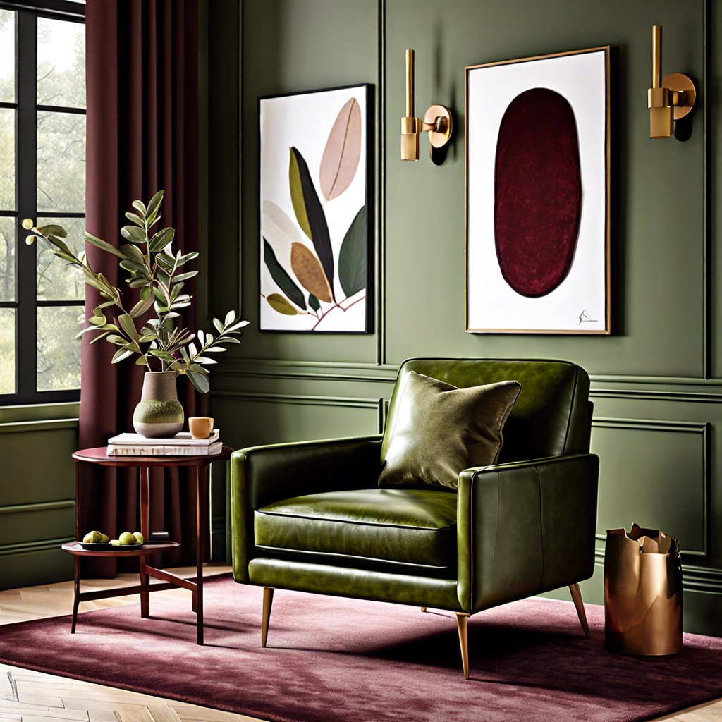 olive green accent chairs