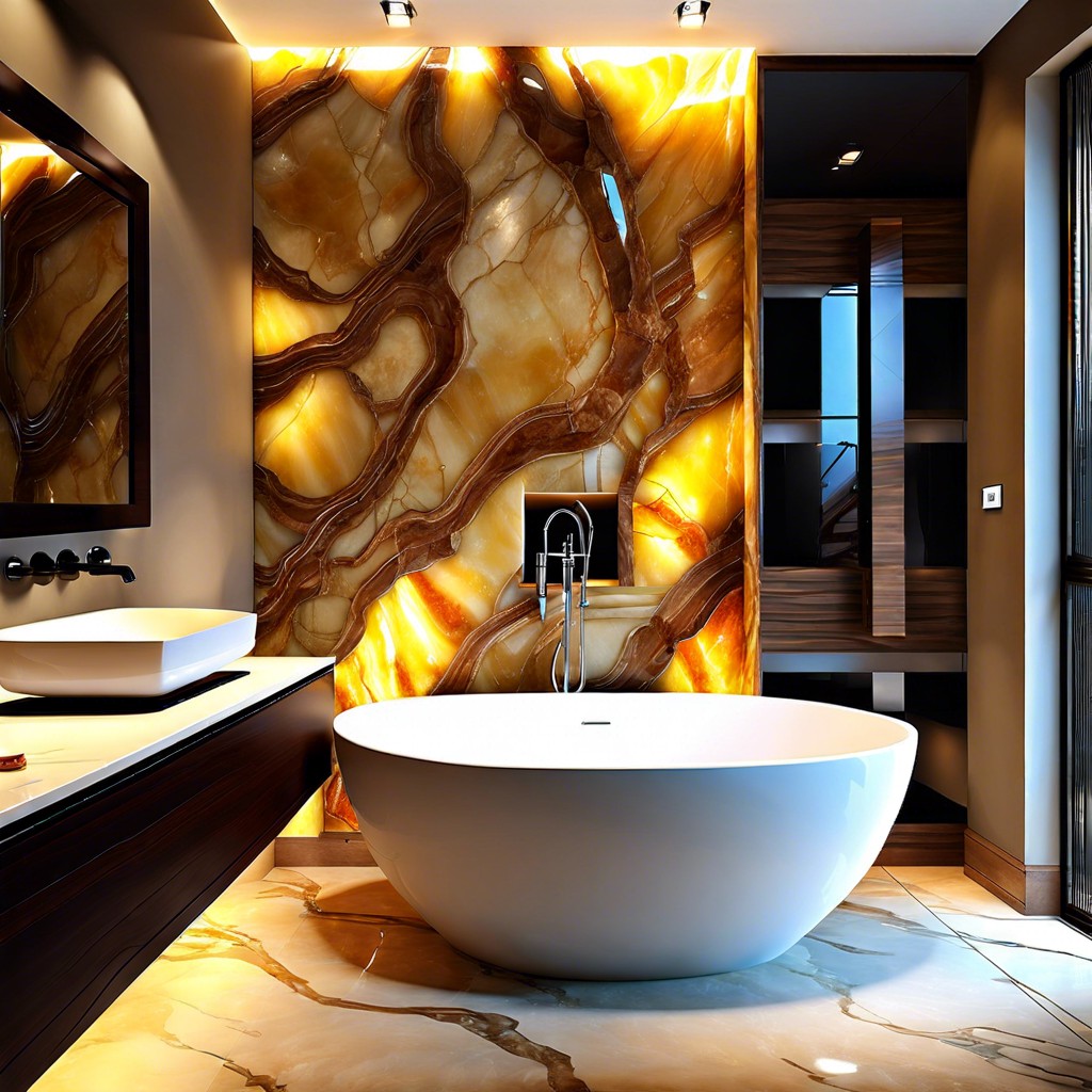 onyx wall panels with backlighting