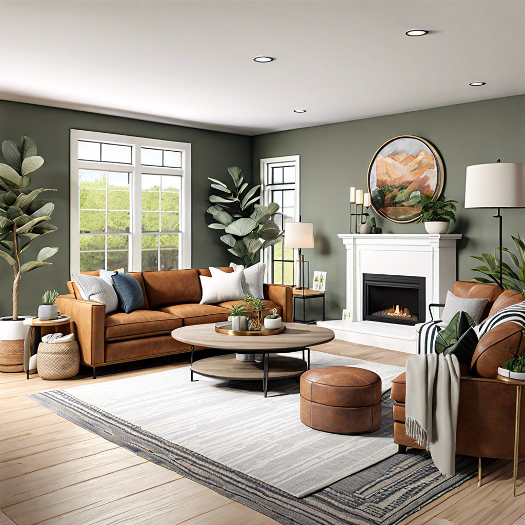 open concept with sectional sofa center
