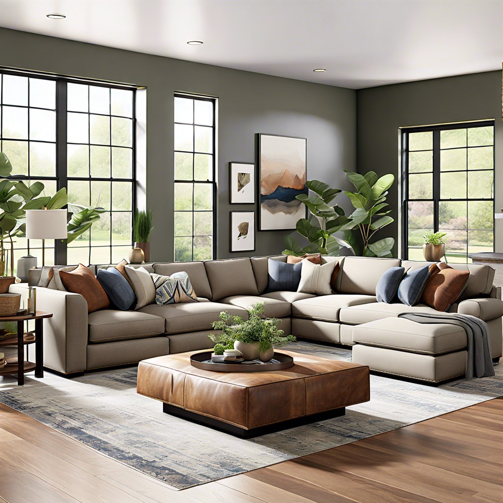 open layout love arrange a large u shaped sectional as the focal point in an open living space facilitating a smooth transition from one area to another