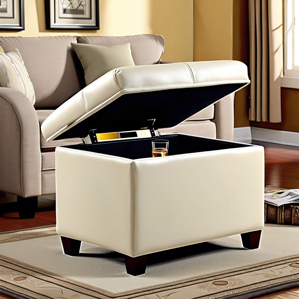 ottoman with built in mini bar