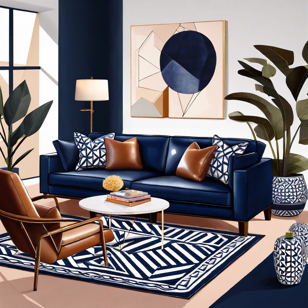 pair with a geometric patterned armchair