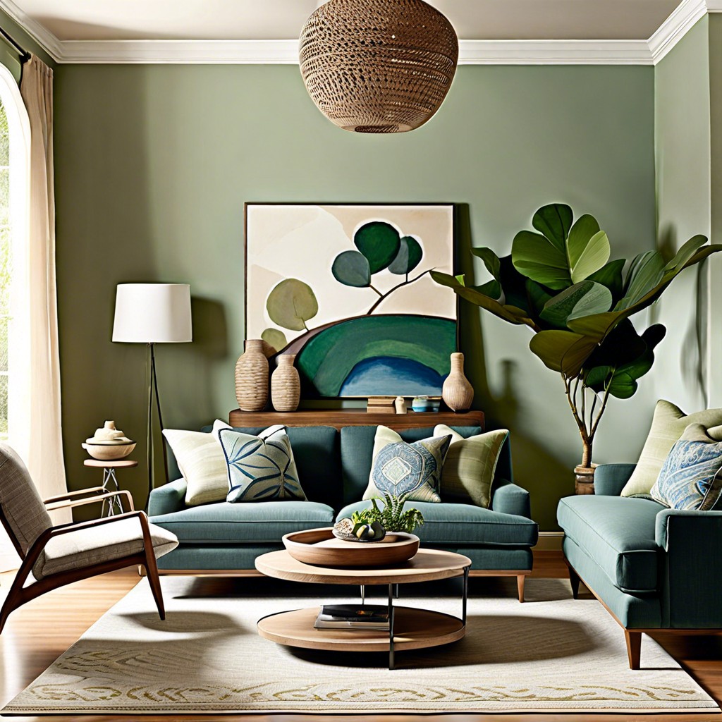 pair with muted blues and greens for a calm earthy vibe