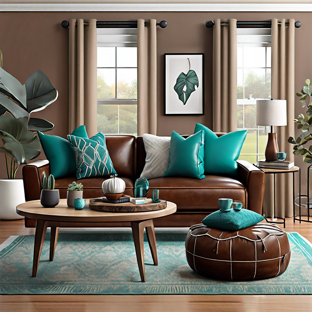 pair with teal accent pillows and throws for a striking contrast