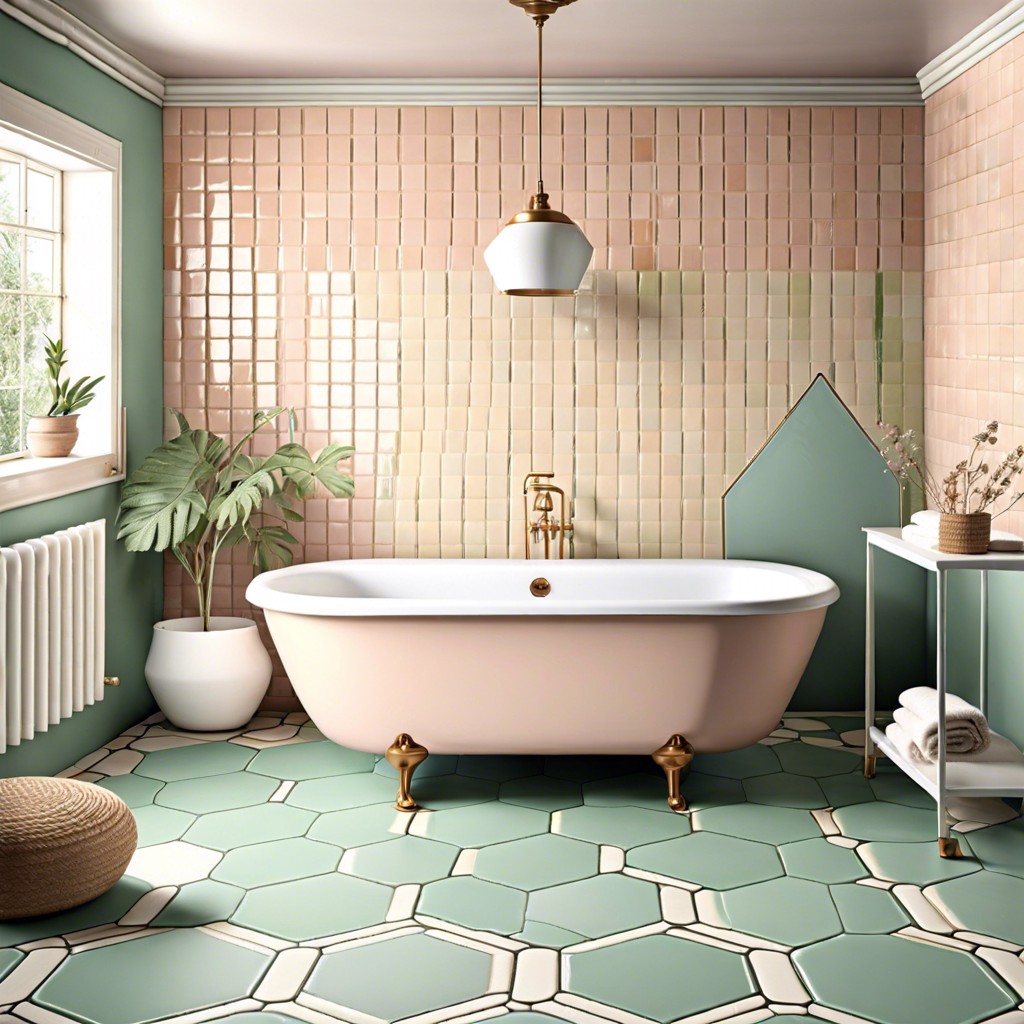 pastel colored hexagonal tiles