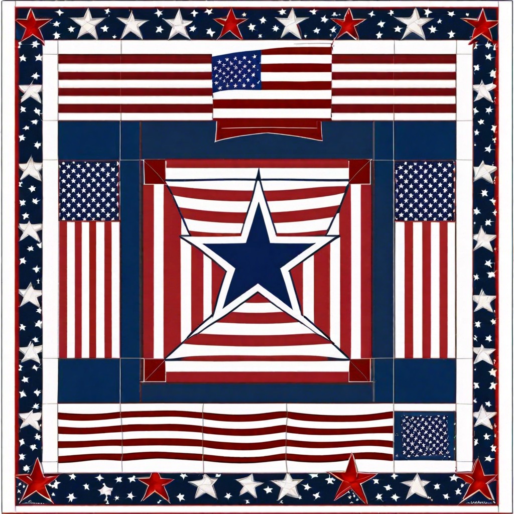 patriotic quilt pattern with stars and stripes