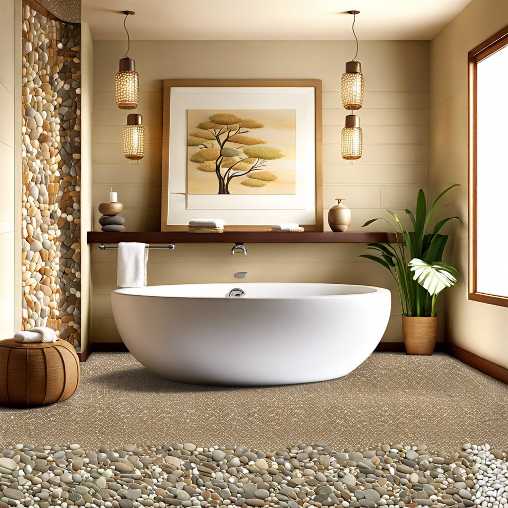 pebble mosaic floor lay down a pebble mosaic for a natural spa like floor experience