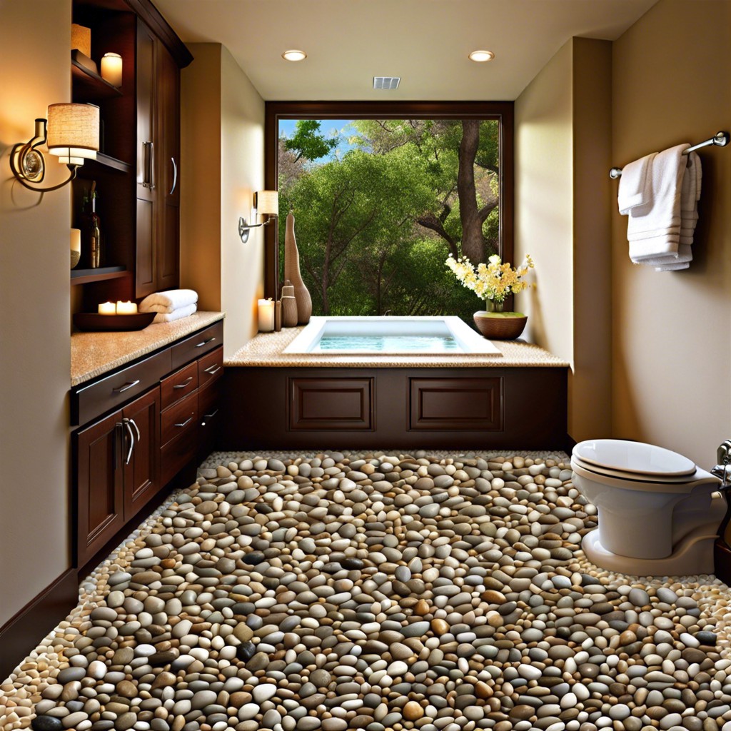 pebble mosaic for a natural spa like ambiance