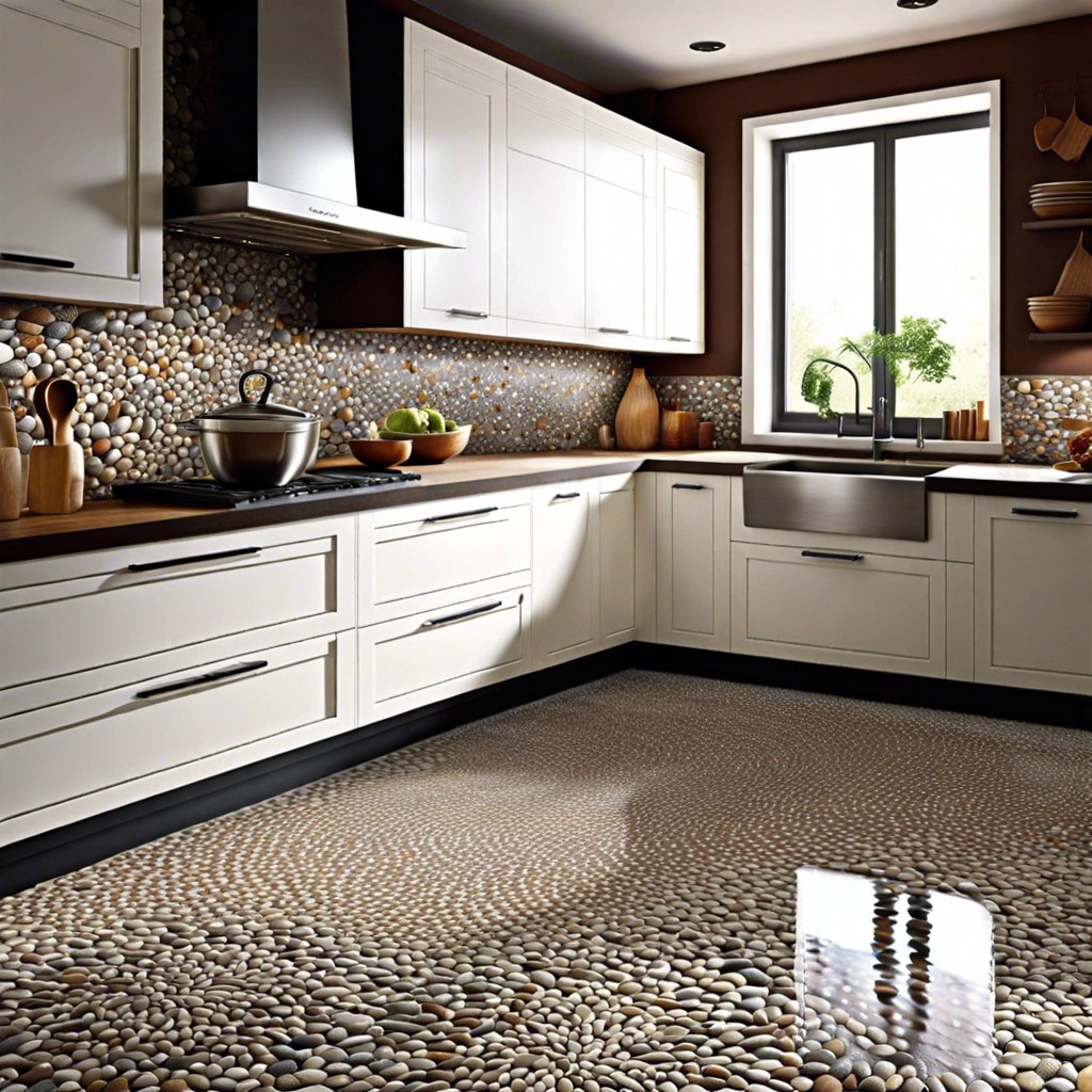 pebble stone inlay tiles