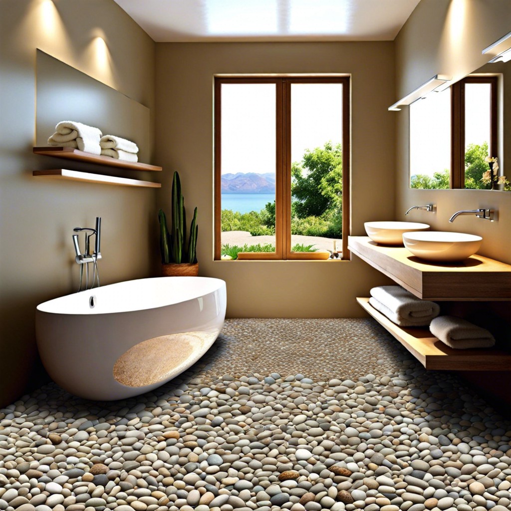 pebble stone tiles for a natural feel