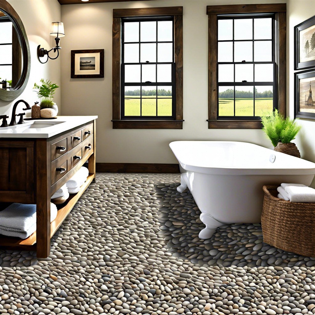 pebble tile shower floor