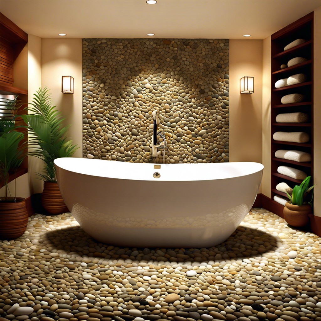 pebble tiles for a natural spa like feel