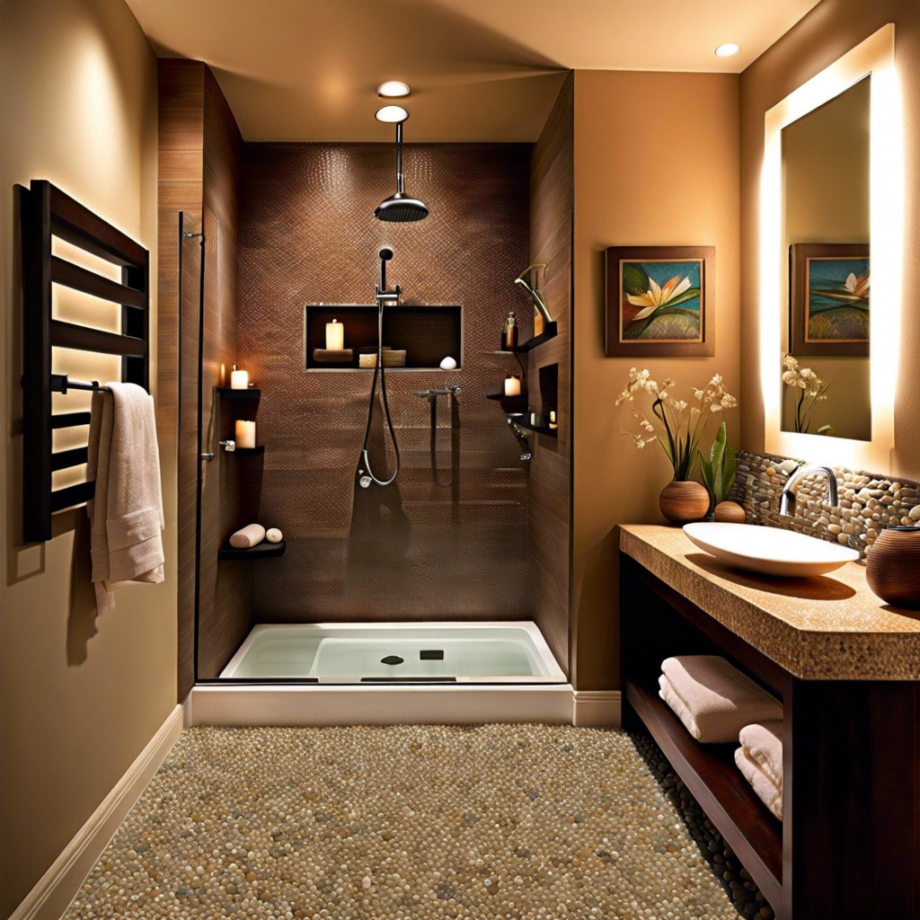 pebble tiles for a spa like shower floor