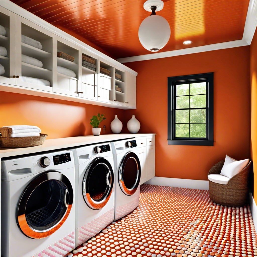 penny tiles in bold colors