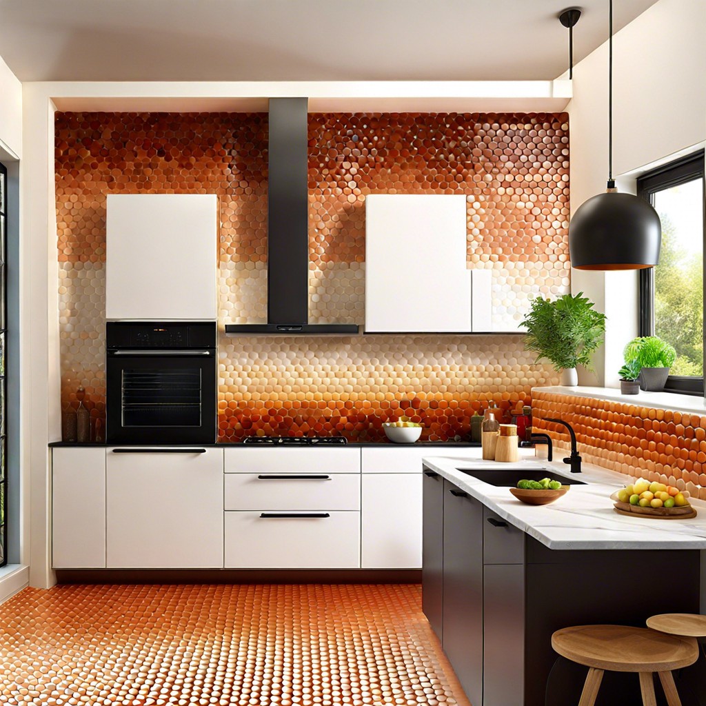 penny tiles in ombre effect