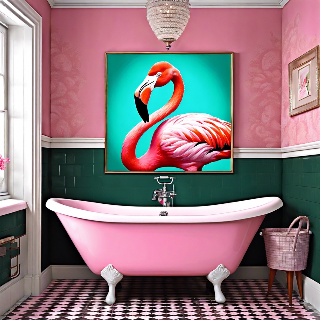 pink flamingo wall art