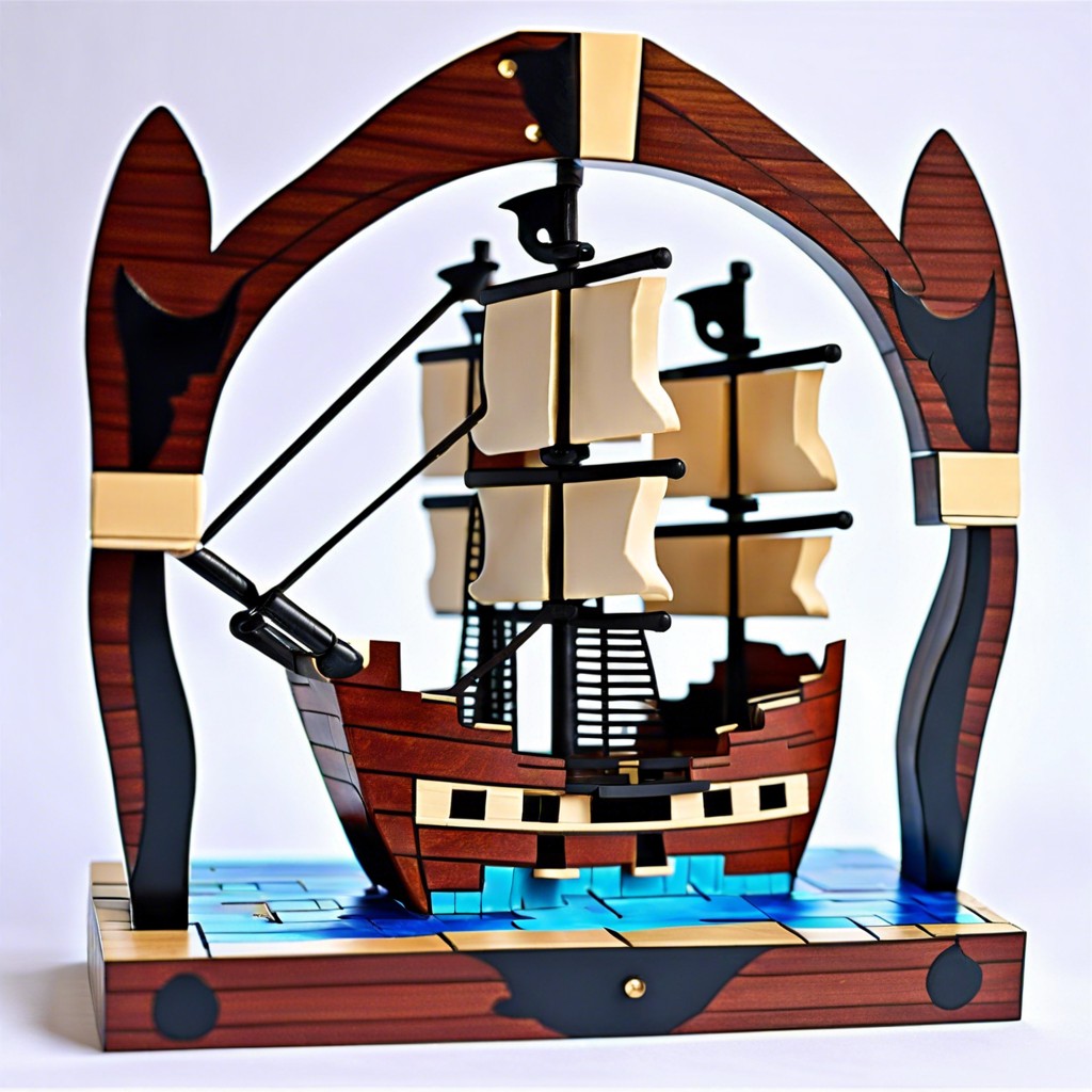 pirate ship with hidden treasure compartments