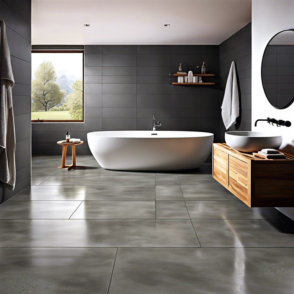 polished concrete tiles for an industrial look